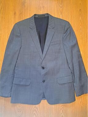 Hugo Boss Guabello Sport Coat 42R Gray Check Birdseye Wool